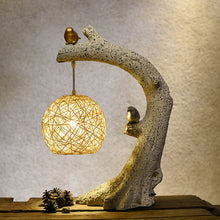 Load image into Gallery viewer, Rattan Wicker Tree Bird Lamp