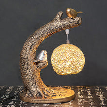 Load image into Gallery viewer, Rattan Wicker Tree Bird Lamp